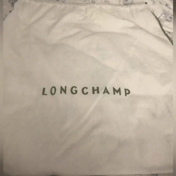 Longchamp Red & White Canvas Toile de Jouy Tote Bag - Picture 7 of 15